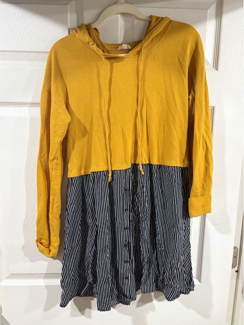 #190 Hem and Thread hoodie button down dress
